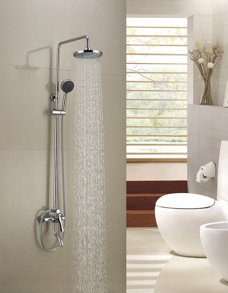 金牌衛(wèi)浴 噴射虹吸座便器節(jié)水馬桶簡(jiǎn)約套裝淋浴三功能花灑套餐02效果